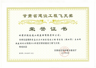 甘肃建设工程飞天奖