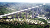 G69银白高速公路甜永段天宁沟特大桥1（全长1138.08米，主跨180米，最大墩高163米，亚洲第